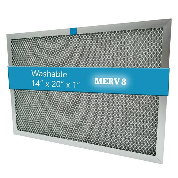wioAIR Washable Furnace Filter, MERV 8, (14"x20"x1"), Central AC Air Filter