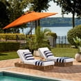 thumbnail image 2 of SAFAVIEH Cannes 9' Market Push Wooden Patio Umbrella, Orange, 2 of 6