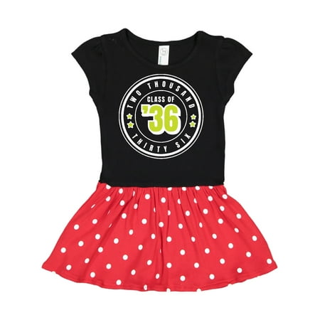 

Inktastic Class of 2036 in White Circle with Stars Gift Toddler Girl Dress