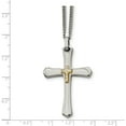 thumbnail image 3 of Collier Croix en Acier Inoxydable 14k avec Diamants 22 Po, 3 of 3