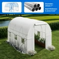 thumbnail image 2 of Dextrus 10x6.6ft Large Walk-in Greenhouse with Sturdy Frame and Doors for Plant Gardening, White, 2 of 10