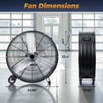 thumbnail image 2 of ZIVACATE 30 Inch Industrial Drum Fan High Velocity, 13520 CFM Heavy Duty Floor Fan, 2-Speed Metal Fan for Garage, Workshop, Warehouse, Gym, 2 of 7