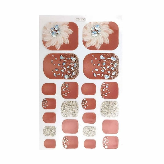 TUTUnaumb 2022 Winter Christmas Beauty & Health Toe Nail Stickers Toe Nail Stickers Bronzing Imitation Diamond Nail Stickers Beauty & Health Makeup On Sale