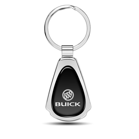 iPick Image for Buick Black Dome Chrome Metal Teardrop Key Chain, Official Licensed