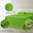 thumbnail image 4 of Amay Premium Organic Cotton Flat Sheet, 500 Thread Count Luxury Top Sheet, Cooling & Durable Bedding Sheets, King, Parrot Green(102" x 108") 1 Piece, 4 of 7