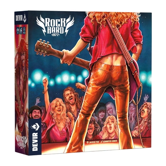 Devir - Rock Hard 1977 Music Strategy Board Game for 2–5 Players Ages 16 , Worker Placement Tabletop Game About Rock Bands, 90-Minute Playtime