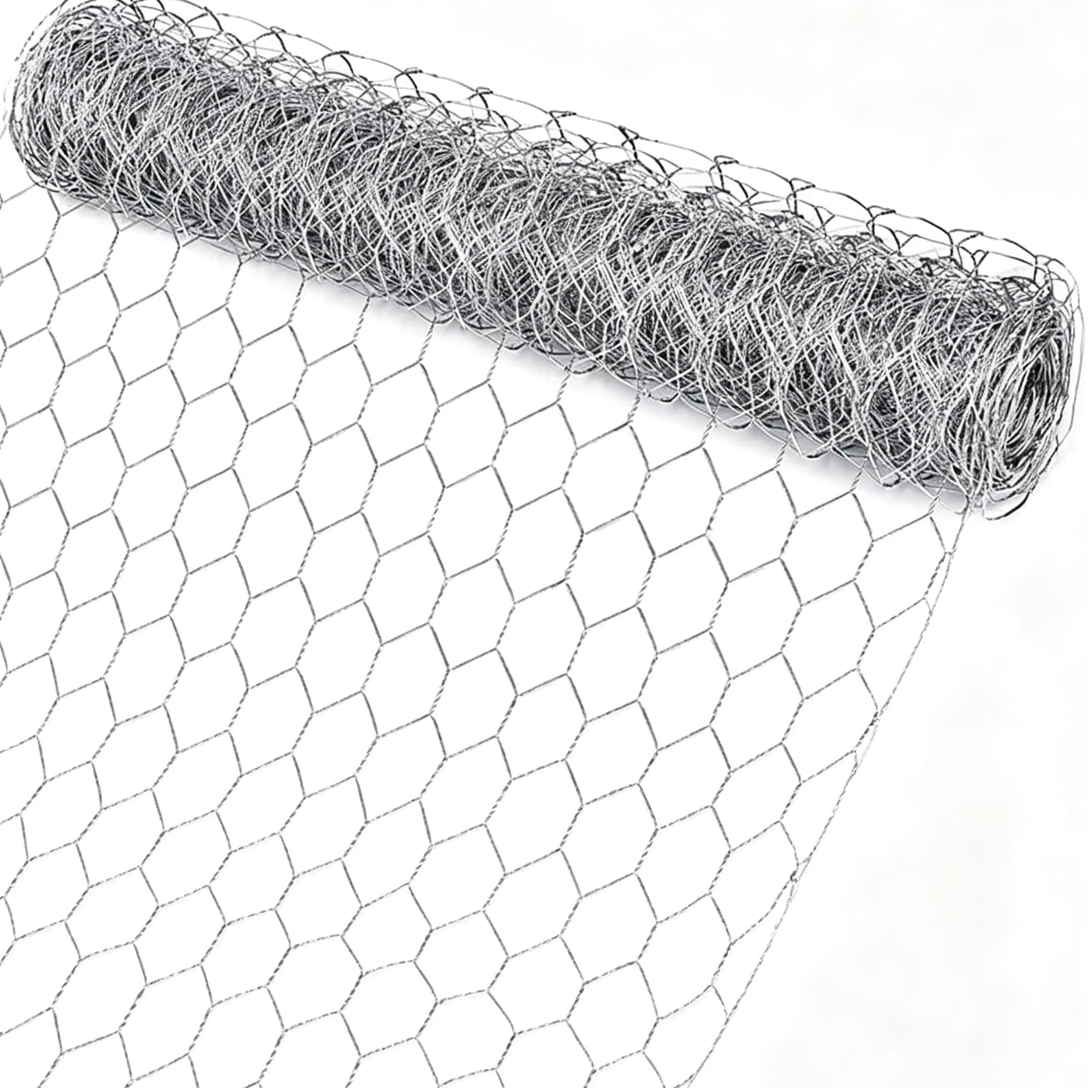 GARITIN Chicken Wire Mesh Roll 3.3ft x 32.8ft, Galvanized Rustproof Hexagonal Wire Mesh for Gardening, Cages, Fencing, Compost Bins, Gutter Guards