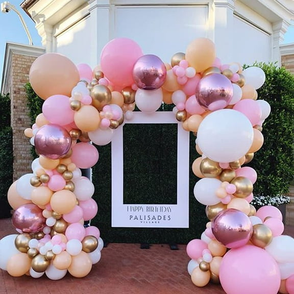 MMTX Pink Balloon Garland Arch Kit, Pink Blush Apricot White Party Decorations for Women Wedding Bridal Baby Shower Birthday  Party Supplies