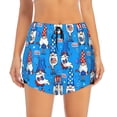 thumbnail image 2 of Picia Gnomes in USA Pattern Women's 2 in 1 Athletic Running Shorts High Waisted Workout Casual Gym Sweat Shorts with Comfy Liner Zipper Pockets-Small, 2 of 9