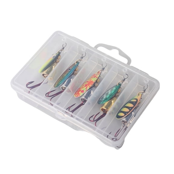 5Pcs Metal Jigging Spoons, Bionic Artificial Fishing Lures for Long Casting, Sinking Hard Baits, Saltwater and Freshwater Fishing Tackle, A