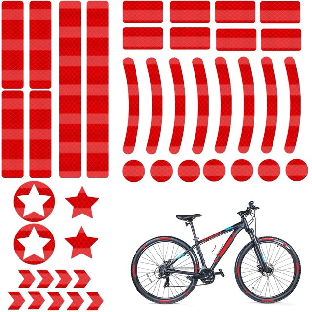 Bicycle Reflectors, Bicycle Stickers Reflective Stickers, 42 Pieces Bicycle Stickers Reflective Tape, Reflective Sticker Clothes, For Kids Scooters Bicycles Helmet Strollers