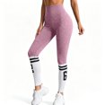 thumbnail image 5 of Akiihool Plus Size Yoga Pants Yoga Pants for Women with Pockets High Waisted Workout Pants Tummy Control Bootleg Work Pants for Women (Pink,L), 5 of 7