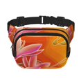 thumbnail image 1 of Disketp Orange Flower Psychedelic Riñonera de Doble Capa, Bolsa de Cintura Ajustable para Viajes, Correr y Senderismo, Riñonera Ligera para Hombre y Mujer, 1 of 9