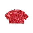 thumbnail image 3 of Yhong Haut Court à Paillettes pour Filles, Danse de Rue Jazz, Rouge 6, 3 of 5