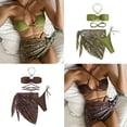 thumbnail image 2 of ZPAQI Women Criss Cross Bathing Suit Printed Bikinis 3 Piece Swimsuit with Beach-Skirt, 2 of 18