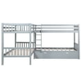 thumbnail image 6 of L-Shaped Twin Bunk Bed with Drawers Wood L-Shaped Corner Bunk Bed Frame with Drawers for 4 Bunk Bed, 6 of 7