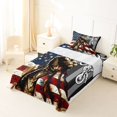 thumbnail image 5 of Manfei Motorcycle Silhouette Twin Sheets,Vintage American Flag Bedding,Blue Red White,3 Pieces,1 Fitted Sheet and 1 Pillowcase, 5 of 6