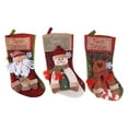 thumbnail image 5 of Dserfhy 18" Christmas Stocking 3D Plush Santa Snowman Reindeer Design Hanging Burlap Stocking for Farmhouse Holiday Decor, 5 of 8