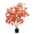 thumbnail image 1 of 4ft Artificial Maple Tree, Large Faux Tree Soft Silk Autumn Maple Decorative Plant with Plastic Pot for Party Home Living Room Decoration Thanksgiving Harvest, 1 of 6