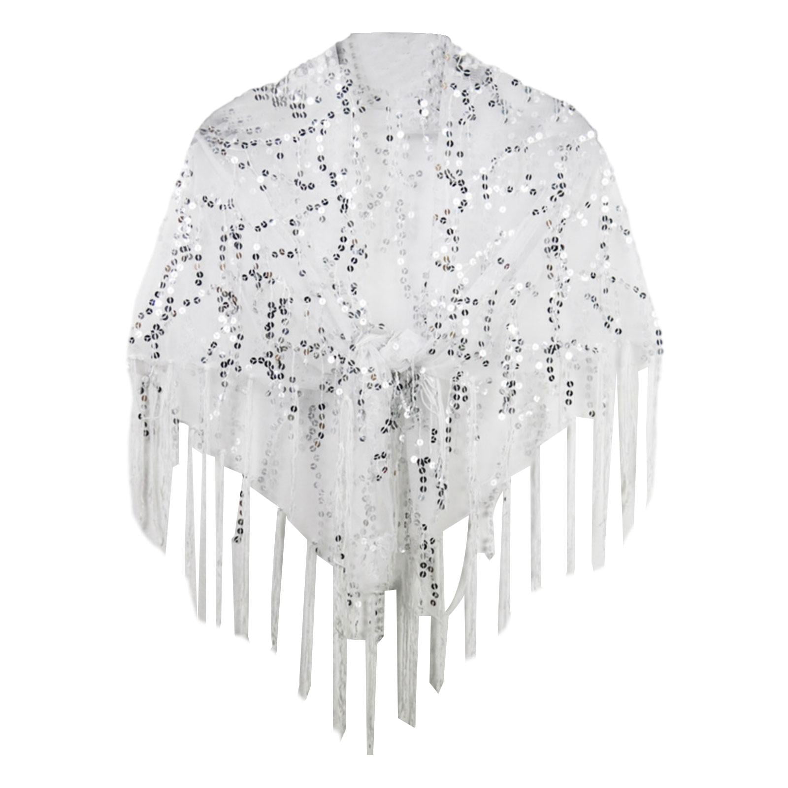 Women Shawl Wrap Ladies Sequin Shawl Cape for Formal Occasion