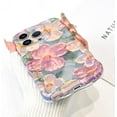 thumbnail image 5 of Compatible with iPhone 15 Pro Case Cute Colorful Retro Oil Painting Printed Flower Designed for Women Girls, Water Ripple Curly Wave Frame TPU Bumper Phone Cover 6.1" Floral, 5 of 11