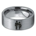 thumbnail image 2 of Tungsten Yin Yang Couple Child Band Ring 8mm Men Women Comfort Fit Gray Flat Cut Brushed Polished, 2 of 4