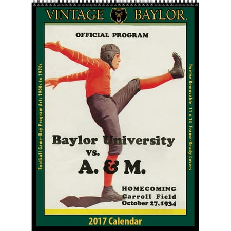 Baylor Vintage Football Wall Calendar, 2017 Baylor Bears by Asgard