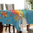 thumbnail image 4 of Yayeee Tablecloths for Rectangular Tables 54 x 72 inch Party Table Cover, Rainbow with Stars, 4 of 6