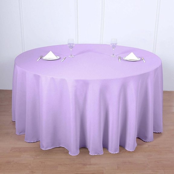 Efavormart 10 Pack Round Tablecloth, 120 Inch Stain & Wrinkle Resistant Washable Table Cloth, Decorative Polyester Fabric Table Cover for Banquet, Wedding, Dining- Lavender