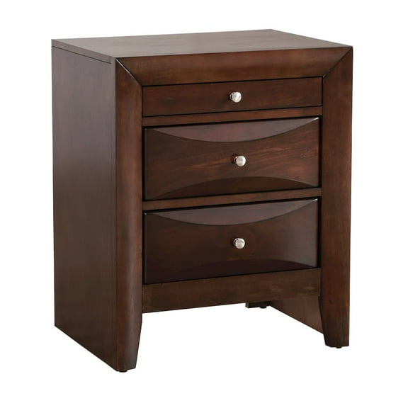 Glory Furniture Marilla 3 Drawer Nightstand in Cappuccino