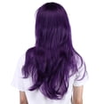 thumbnail image 4 of Pelucas onduladas y rizadas largas para mujer, pelucas de pelo sintético con flequillo para fiesta, Cosplay, 70cm, color morado, 4 of 5
