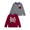 p.s.09 from aeropostale Long Sleeve Graphic and Pocket T-Shirt Value, 2-Pack Set (Little Boys & Big Boys)