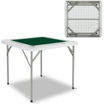PEXMOR Foldable Multifunctional Square Gaming Table With Cup Holders For Mahjong Poker Game & Dice Game 4 Player, 34"