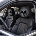 thumbnail image 5 of 2 Pack Halloween Car Headrest Covers, Spooky Face Print Ghost Seat Head Rest Protector, Washable Breathable Polyester Halloween Vehicle Interior Decor C, 5 of 7