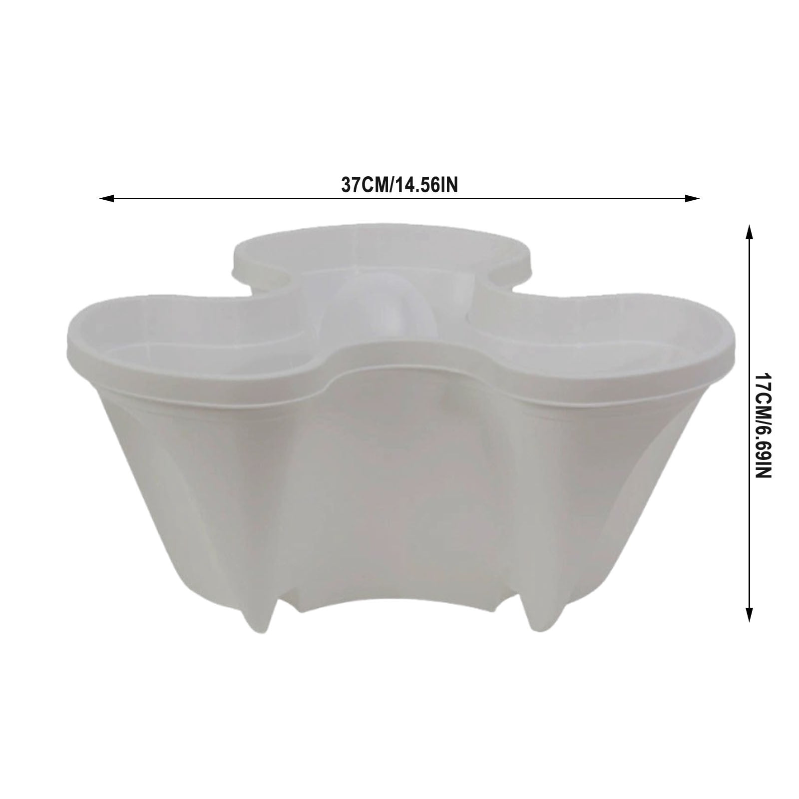 ChicYu Stackable 3-Petal Plastic Planter for Strawberries,Tiered Gardening Basin for Herbs, Vertical Indoor Outdoor Gardens White