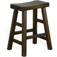thumbnail image 2 of Home Square 24" Saddle Seat Mahogany Wood Stool in Tobacco Leaf - Set of 3, 2 of 7