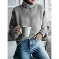 thumbnail image 3 of U.Vomade Chandail Femme Automne et Hiver Tricot Épais Col Roulé, 3 of 5