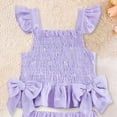 thumbnail image 4 of kpoplk Toddler Girl Clothes, 2Pcs Baby Girl Summer Outfits Sleeveless Bow Knot Tank Shirts Tops + Shorts Clothing Sets 1-5T Size 12-18 Months,Purple, 4 of 4