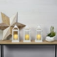 thumbnail image 3 of Elements Set of 3 12-inch White Metal Decorative Lanterns, 3 of 9