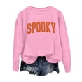 thumbnail image 7 of ibiyuan Womens Sweatshirt Halloween Crewneck Casual Halloween Shirts for Women Spooky Season Ghost Castle Cotton Sweater Pullover Tops Halloweens Gifts for Mom, 7 of 7