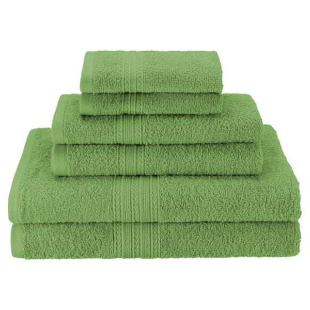 Superior EF-6 PC SET TG Eco-Friendly 100 Percent Ringspun Cotton Towel Set - Terrace Green, 6 Pieces