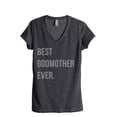 thumbnail image 1 of Best Godmother Ever Women's Fashion Relaxed V-Neck T-Shirt Tee Charcoal Grey Medium, 1 of 5