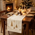 thumbnail image 6 of Hvmvliv 12x71 Inch Christmas Linen Table Banner with Festive Holiday Patterns for Dining Table Home Party Table Runners Decoration Multicolor, 6 of 6