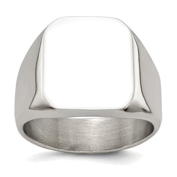 Stainless Steel Polished Signet Ring Size 10 Ring for Women