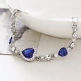 thumbnail image 3 of Iumwxz Women Ocean Blue Crystal Rhinestone Heart Bangle Bracelet, 3 of 3