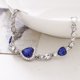 thumbnail image 3 of Fiudx Brazalete de Corazón de Cristal, Elegante Pulsera de Diamantes de Imitación Azules, Elegante Tobillera de Aleación, Accesorio de Moda para Mujer, Idea de Regalo Perfecta, Pieza de Joyería Colec, 3 of 3