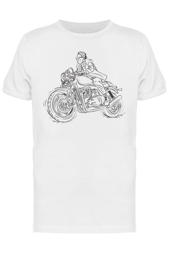 Man Riding Motorcycle  T-Shirt Men -Image by Shutterstock, Male x-Large