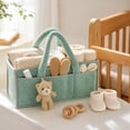thumbnail image 4 of Diaper Caddy Organizer for Changing Table,Nursery Storage Bin with Handles,Storage Basket for Wipes,Baby Essentials Organizer,3 Compartments & 8 Pockets,with Cute Bear Decor,A, 4 of 6