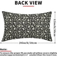 thumbnail image 3 of Vintage Floral Lumbar Pillow Covers 12x20 Set of 2 Modern Black Floral Outdoor Decorative Throw Pillow Covers Farmhouse Rustic Print Pillowcases Cotton Linen Cushion Covers For Couch Bed Sofa Decor, 3 of 6
