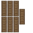 thumbnail image 6 of Ottomanson Non-Slip Rubberback Diamond 8.5" x 26" Indoor Stair Treads, 7 Pack, Brown/Beige, 6 of 10